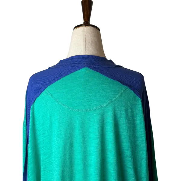 Free People Movement All About It Top Women Large Green Blue Slub Knit Gorpcore - Image 8