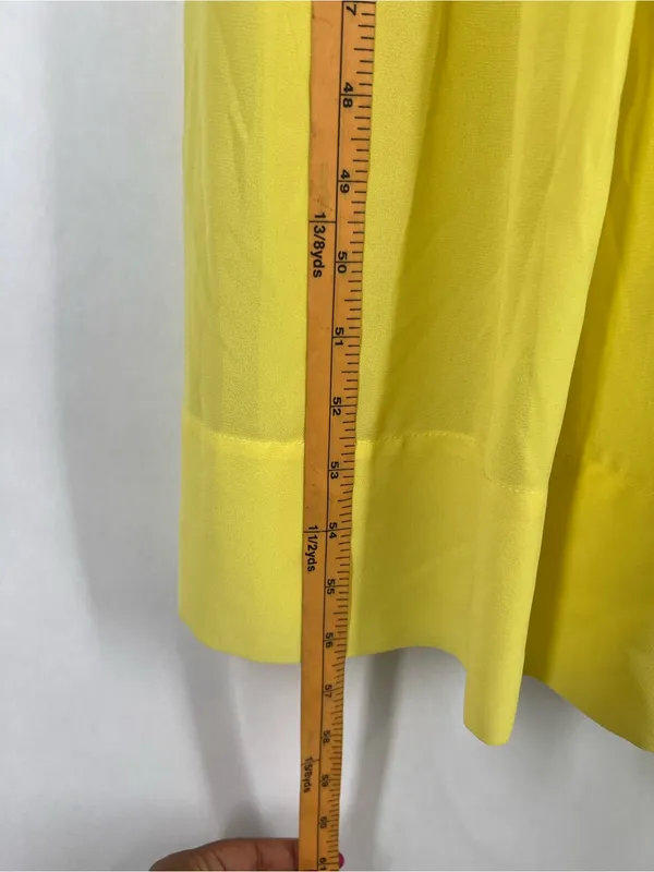 Miss Circle Paradise High Slit Yellow Chiffon Maxi Dress XS - Image 15