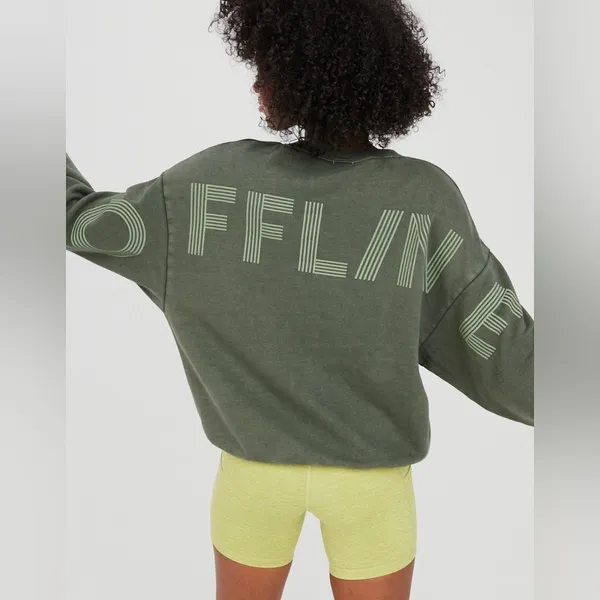 Aerie Offline Throw-Back Oversized Fleece Crew Size Small New with tag - Image 2