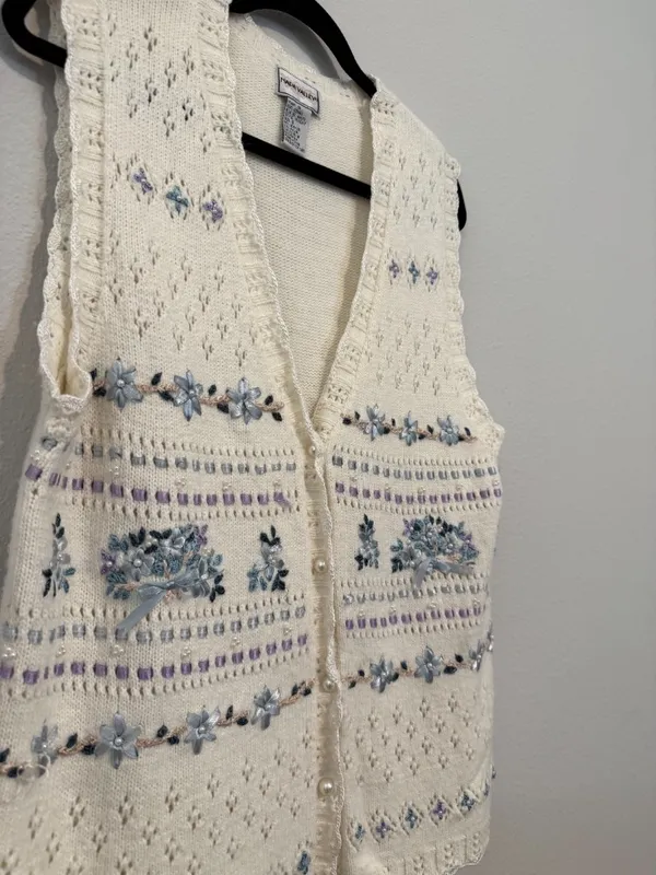 Vintage Granny Sweater Vest - Image 2