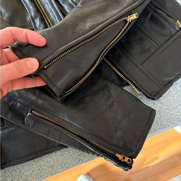 Vintage Talon Black Leather Jacket - Image 5