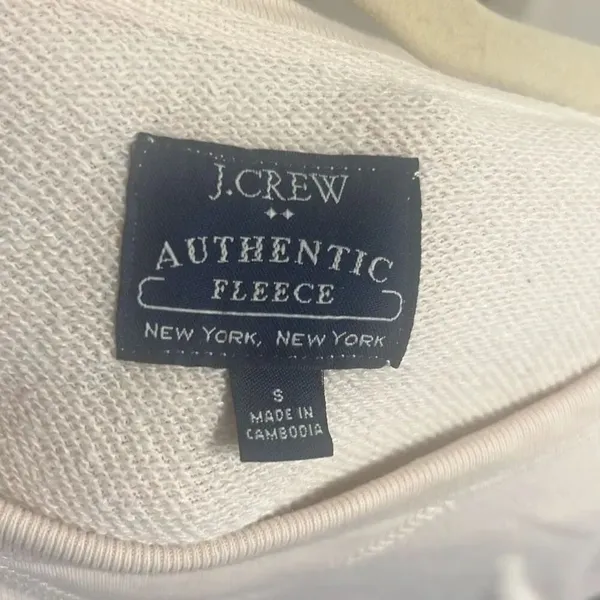 ✨J.Crew Heritage Fleece Crewneck Sz Small Ivory Sweatshirt✨ - Image 4