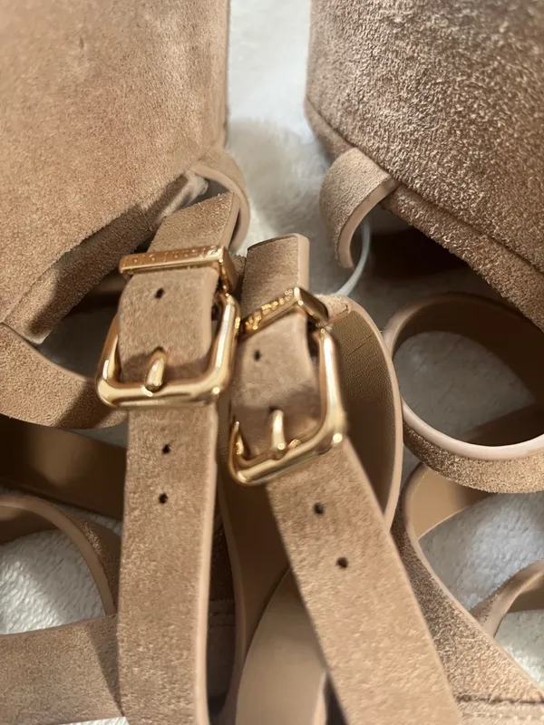 Gianni Bini Beige Suede Strappy Platform Sandal - Image 10