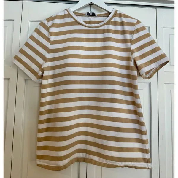 Sabo Skirt beige and white cotton tshirt size small - Image 3