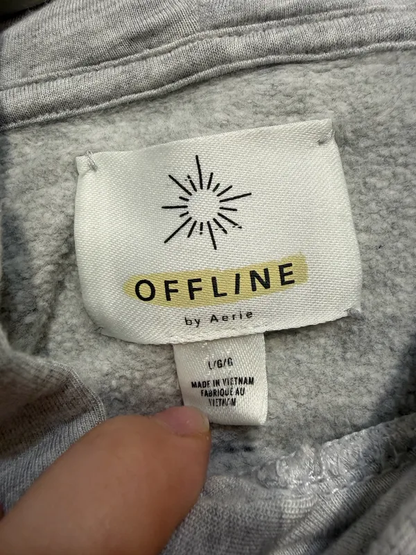 OFFLINE by Aerie Gray Oversized Hoodie Pullover Size Large - Image 6