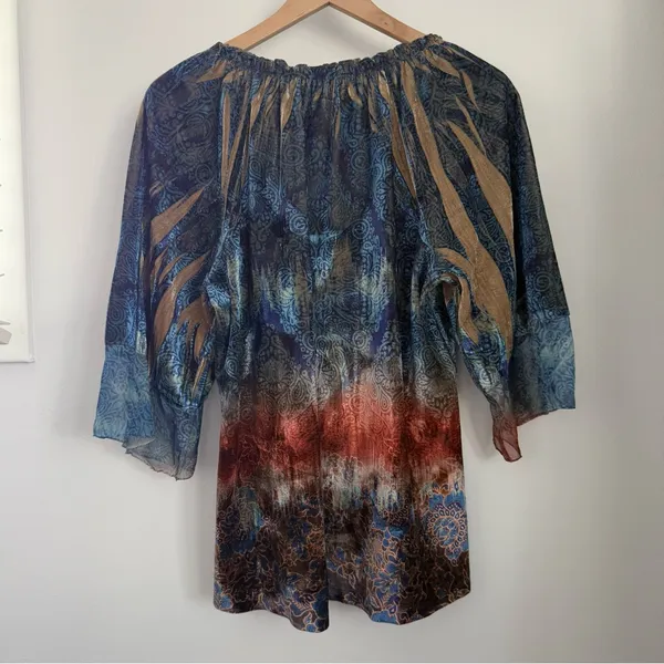 Medium Velvet Relaxed Peasant Blouse Medieval Boho Fairy Renaissance Victorian‎ - Image 2