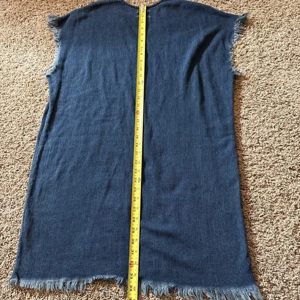 Simon Miller Alawa Frayed Mini Denim Dress‎ Size 1 Small Boho Designer - Image 6