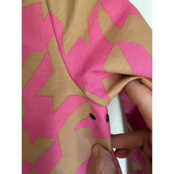 Isaac Mizrahi 20th Anniversary Pink Tan Houndstooth Coat XS Target Mod Preppy - Image 8