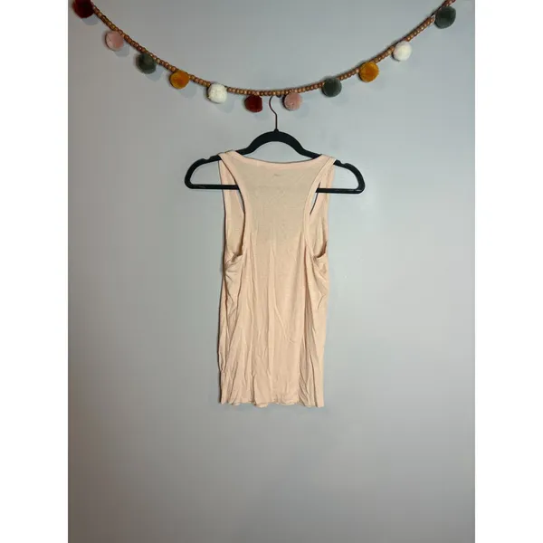 Aerie peach ribbed henley tank - Image 2