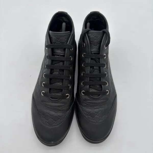 Gucci GG Guccissima Women's Leather High Top Sneakers Black Casual 38.5 8.5 - Image 2