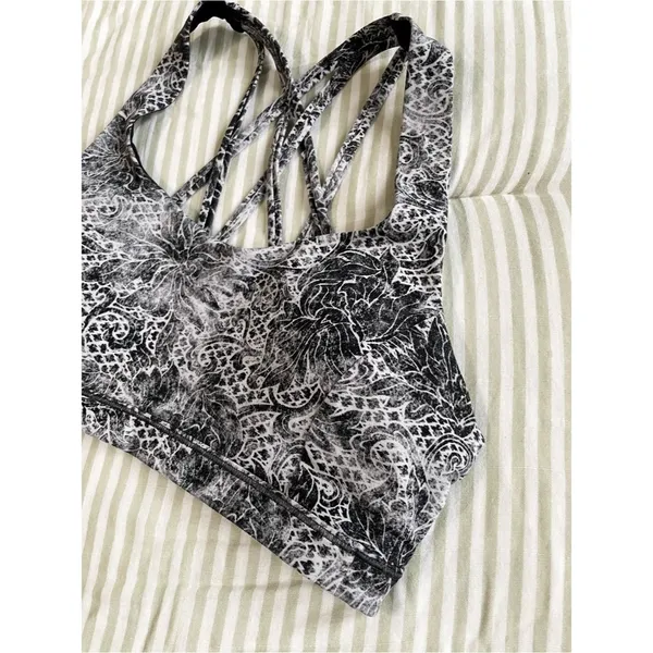 Lululemon Free To Be Serene Bra Size 8 Serigraph Starlight Black Multi - Image 5