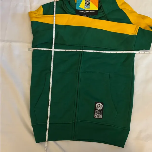 FIFA South Africa Zip-Up Hoodie Green / Yellow Women Size XS - Image 5