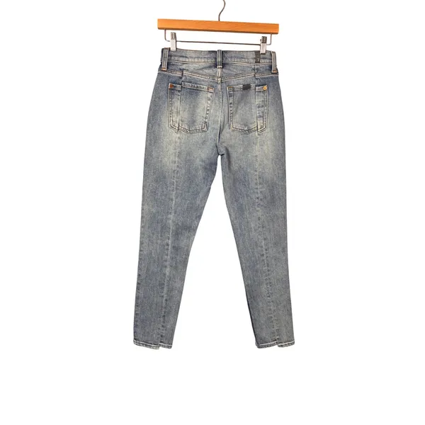 7 For All Mankind Josefina Jeans 24 Blue Skinny Boyfriend Casual Chic READ - Image 2