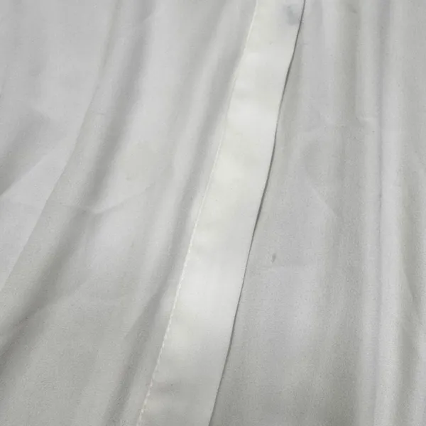 Zara White Button Down Blouse Blue Braided Tweed Trim‎ Gold Button Small - Image 6