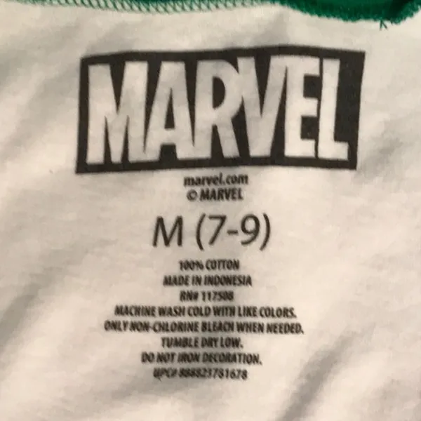 Marvel’s Avengers Baseball T-shirt Junior M Green/White Raglan Sleeve Cosplay - Image 8