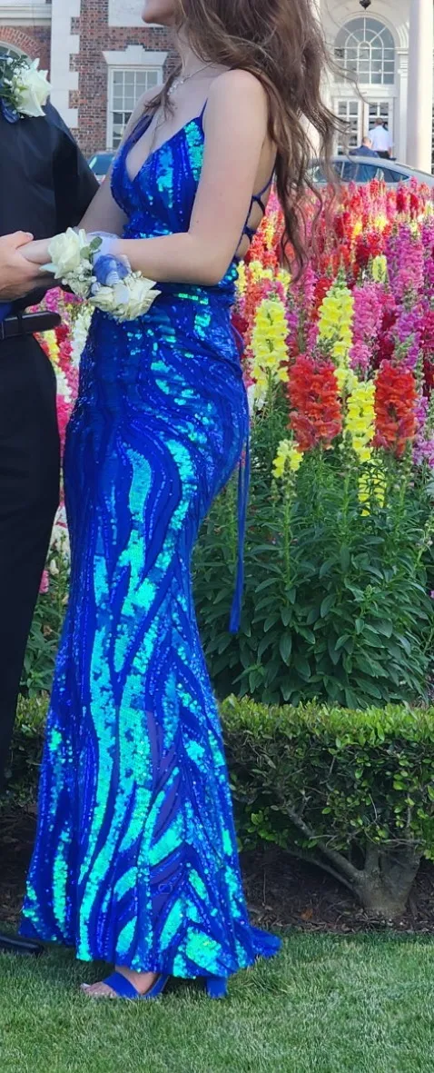 Windsor Prom Dress Blue Royal Sequin - Image 2