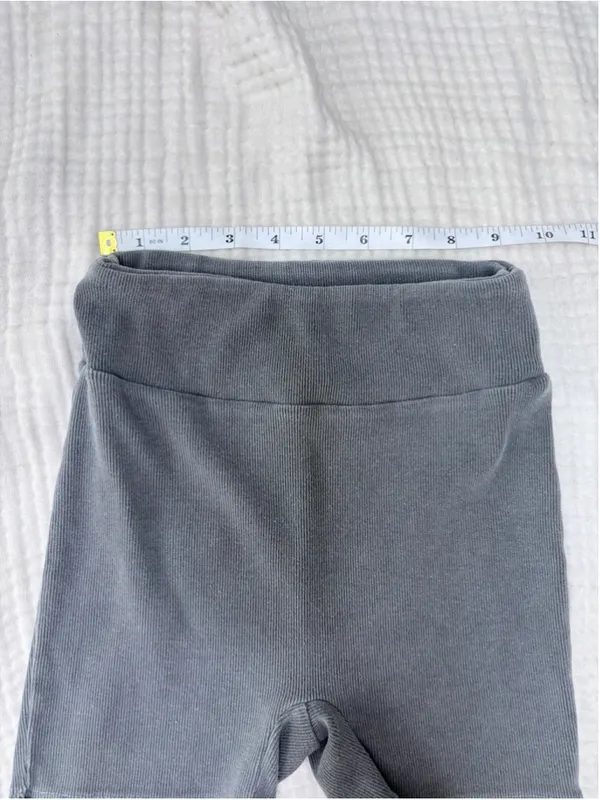 Women's Bijou Ribbed Bike Shorts Grey Size M - Image 5