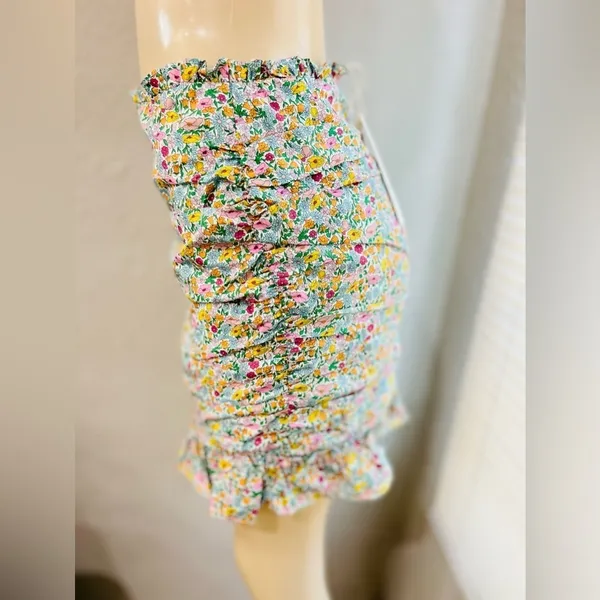 FOR LOVE & LEMONS RALEIGH FLOWER PRINT SHIRRED SKIRT SizE M - Image 13