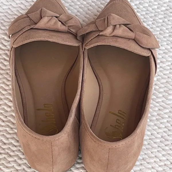 SheIn Pointed Toe Bow Loafers - Mauve/Tan Suede Style - Size 7.5 - Image 4