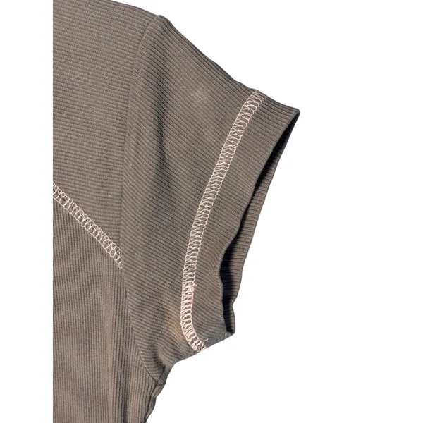 Fox Racing Womens Top L Olive Green Lace Up Ribbed Contrast Stitch Y2K Gorpcore - Image 6