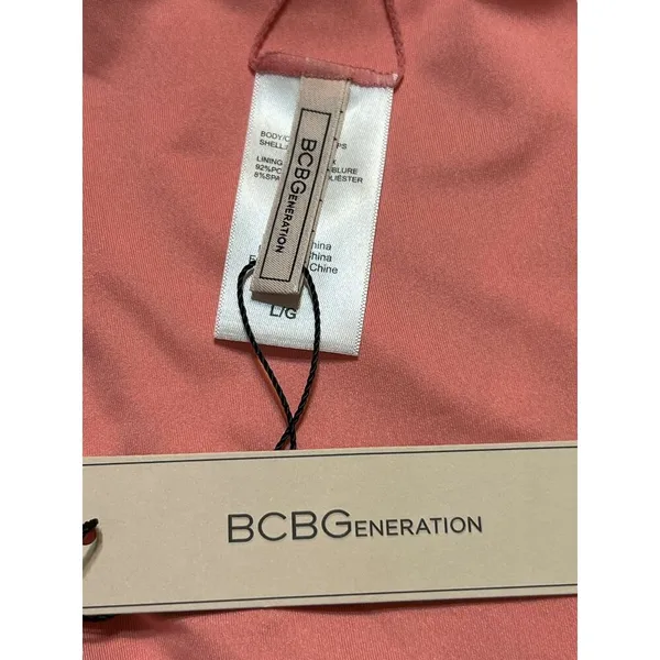 BCBGeneration Bikini Bottom Reversible Peach Black Panther Bathing Suit Sz L NWT - Image 6