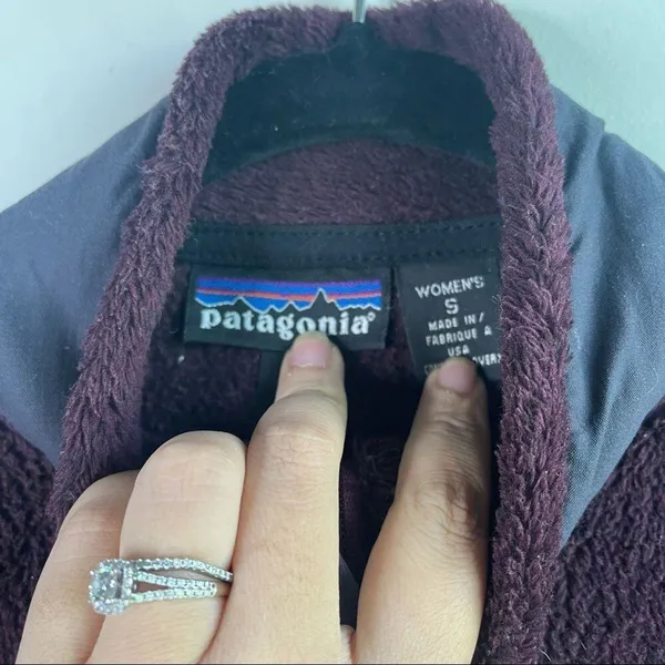 Vintage patagonia deep pile Retro X Plum purple‎ full zip jacket small women's - Image 3