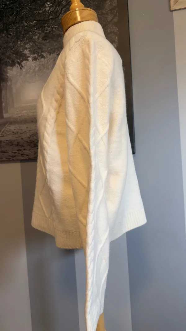 LOFT Cream Cable Turtleneck Sweater - Image 3
