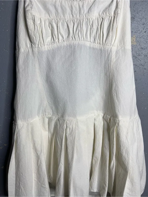 Free People Azasia Minidress in Ivory. Size Large Cotton, dropped waist - Image 9