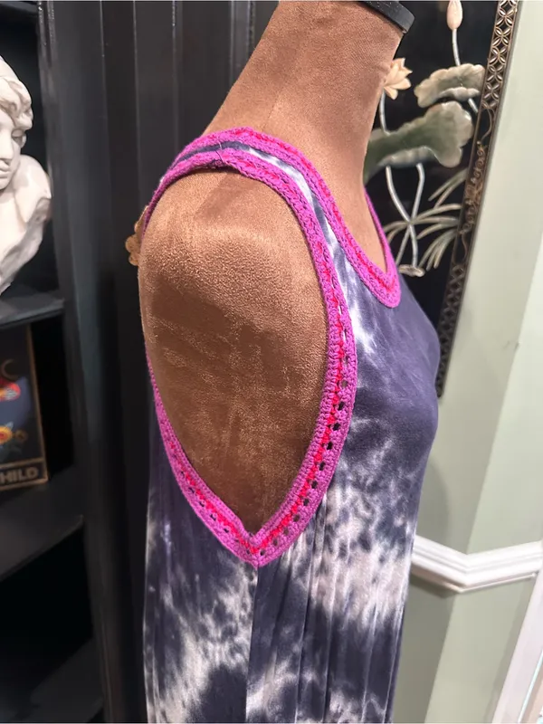 Natural Life Purple Tie‑Dye Crochet Trim Dress – Size Medium – NWT - Image 6