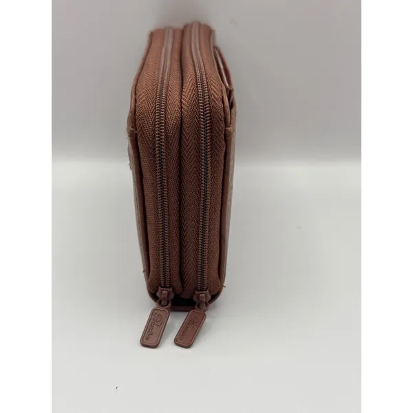 Buxton Brown Genuine Leather Double Zip Around RFID Organizer Wallet‎ Women - Image 6