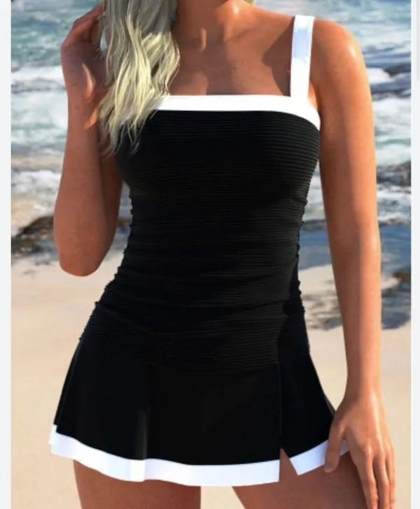 Patchwork Black Tankini Set Size M - Image 2
