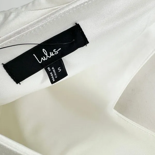 Lulus Charming Celebration White Taffeta Bow Mini Dress Wedding Bridal Small NWT - Image 12