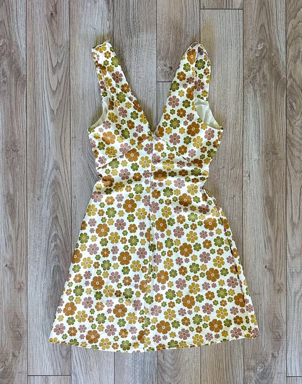 70’s Poolside Bias Cut Floral Mini Dress - Image 2