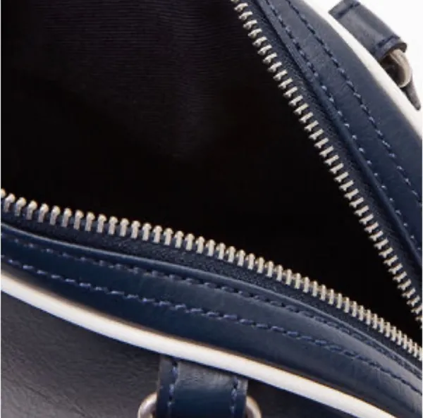 Pacsun Brandy Melville John Galt Navy Blue Top Handle Purse Bowling Bag Tote - Image 4
