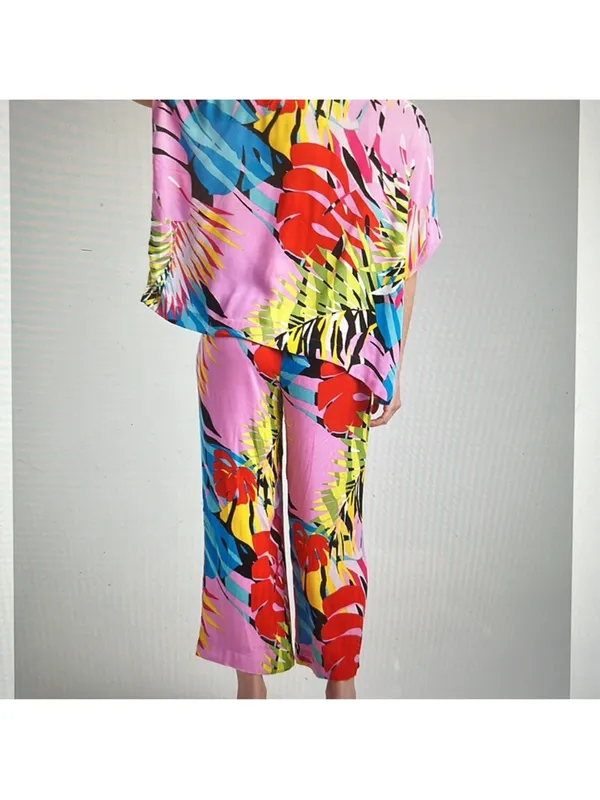 Natori Bora Bora Caftan PJs 2 PC Set Size Small Crinkle Fabric - Image 7