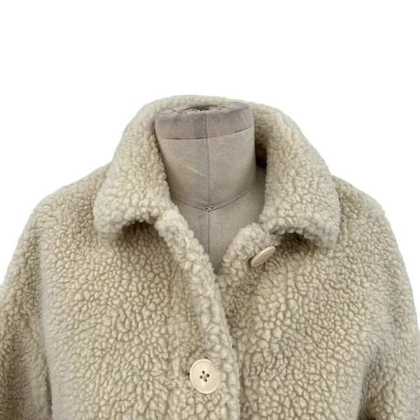 Madewell Sherpa Walton‎ Shirt-Jacket Cream Ivory Button Down Size XS - Image 4