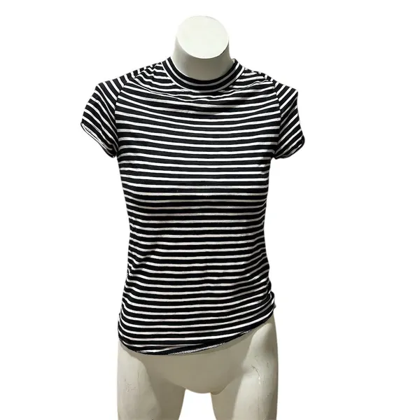 Free People We The Free Women's Striped T-Shirt Black Size S - Image 5