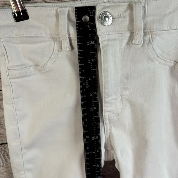 American Eagle Hi Rise Jegging Next Level‎ Stretch Size 4 Regular WHITE Stains - Image 12