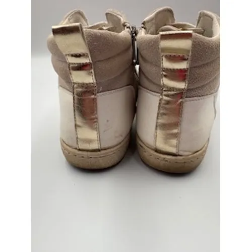 Vintage Havana High Top Sneakers White Grey Gold Star Zip Preppy Sorority 8.5 - Image 5