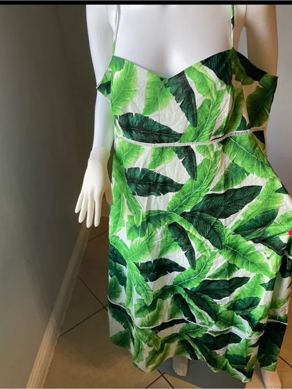 Plus Size Tropical Leaf design Babydoll Dress Size 2x New with tags - Image 3