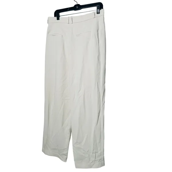 BA&SH Off-White Crepe Pleated Front Zipper Oxford Style Shen Pants Size US 8 - Image 5