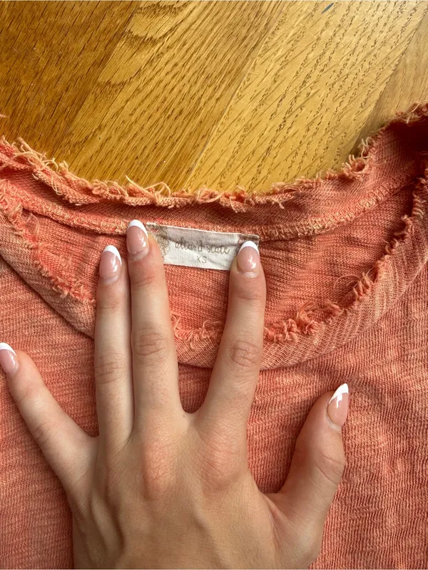 Altar'd State Washed Peach Short Sleeve Peplum Top - Image 3