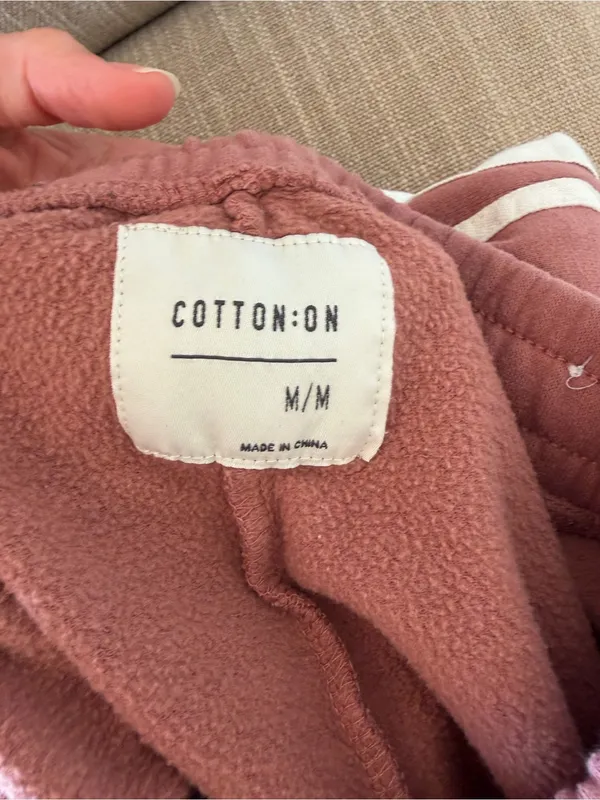 Cotton On Mauve Side Stripe Fleece Jogger‎ Sweatpants Medium - Image 4