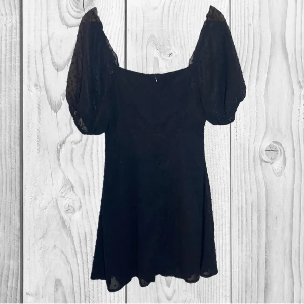 Missguided Black Sheer Puff Sleeve grunge‎ whimsical little black dress size 8 - Image 6