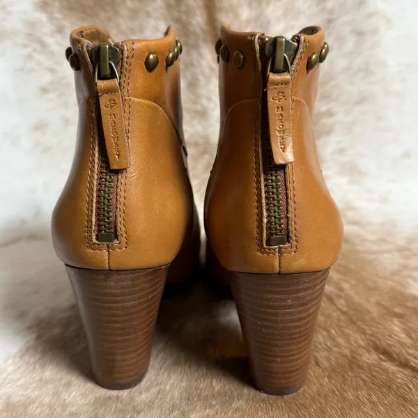 B MAKOWSKY QUINCY‎ LEATHER ANKLE BOOTS Size 8 B45 - Image 7