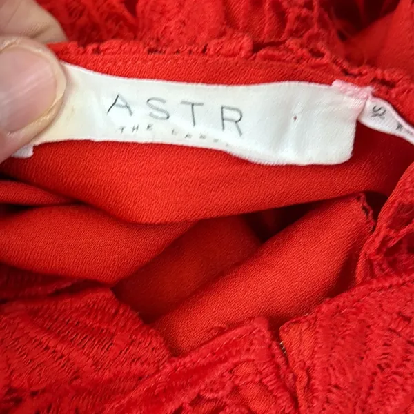 Astr Vibrant Red Lace Romper - Image 5