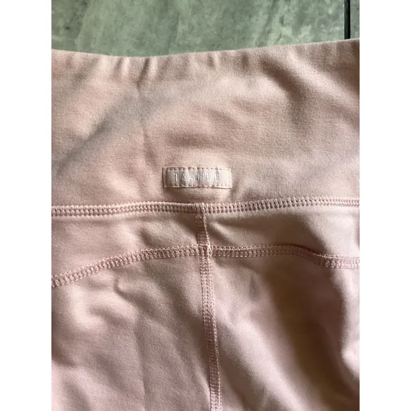 Jaanuu Womens High Waisted Yoga Scrub Pants Blush Pink Cargo Zipper Pocket M - Image 9