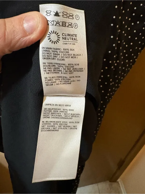 NWT Reformation Sophie Black Polka Dot Silk Midi Dress - Image 12