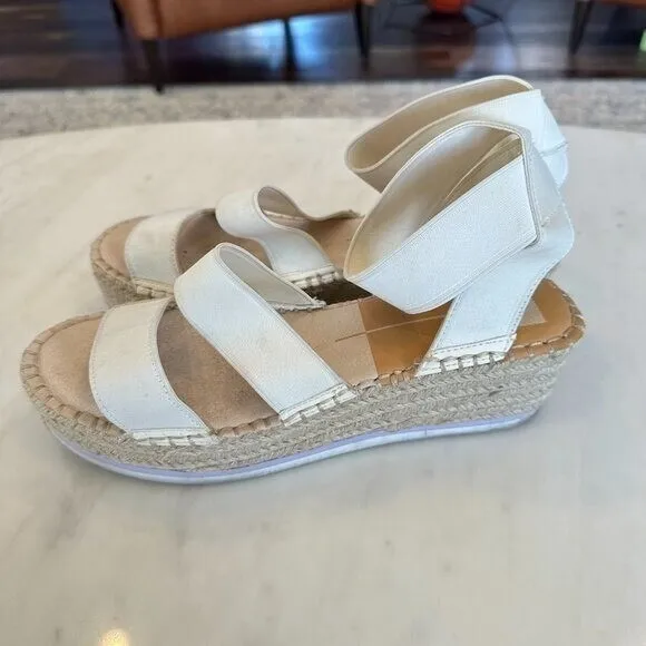 Dolce Vita Lury Espadrille Wedge Sandal‎ White Beachy Boho Casual Size 10 - Image 4