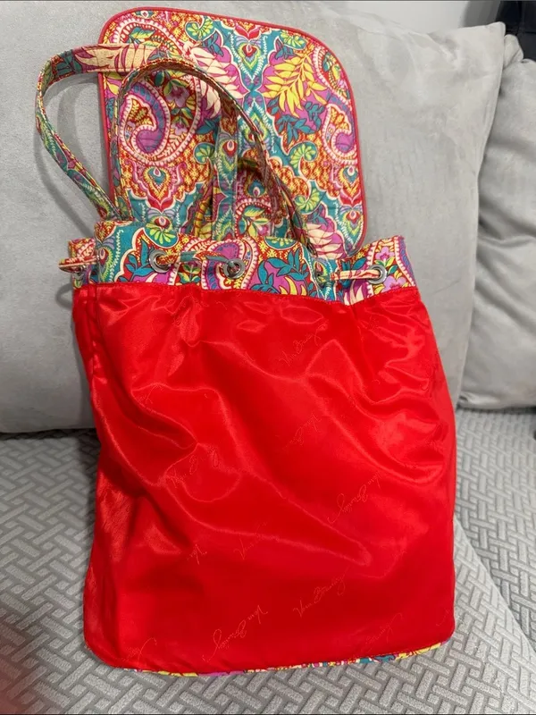 Vera Bradley Quilted Floral Paisley  Drawstring Backpack - Multicolor - Image 13
